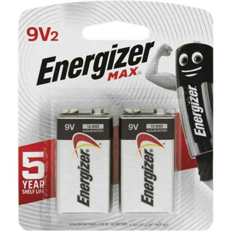 Energizer Max 9V Alkaline Battery, 522-BP2-9V (Pack of 2)