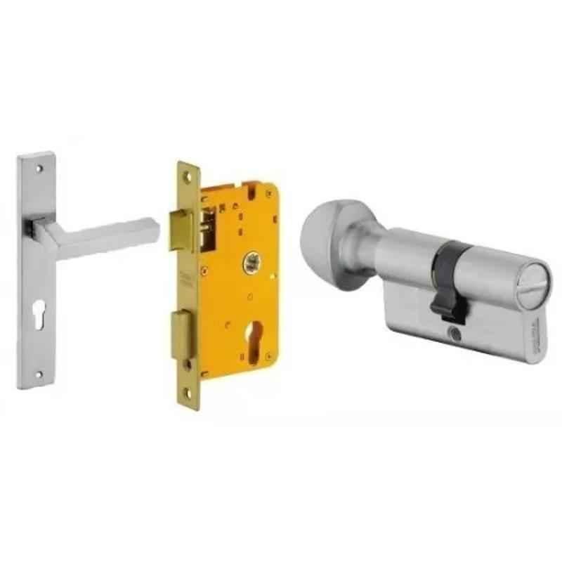 Dorset HL Series Nero 60mm Stainless Steel Door Handle Lock Set with Coin & Knob (Pack of 4)