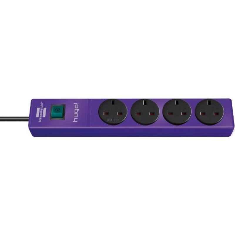 Brennenstuhl Hugo 4-Way 2m Violet Extension Socket, 1150613134