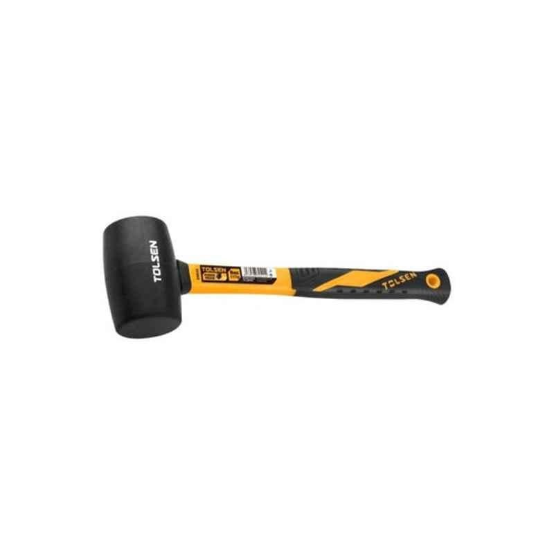 Tolsen 24x18x300mm Rubber Black & Yellow Mallet Hammer, 25033