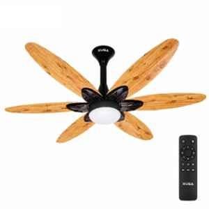 Xuga Velor F11W 32W 320rpm Copper Winding Wooden & Black Premium BLDC 6 Blade Ceiling Fan with Remote Control & 5 Years Warranty, Sweep: 1200 mm