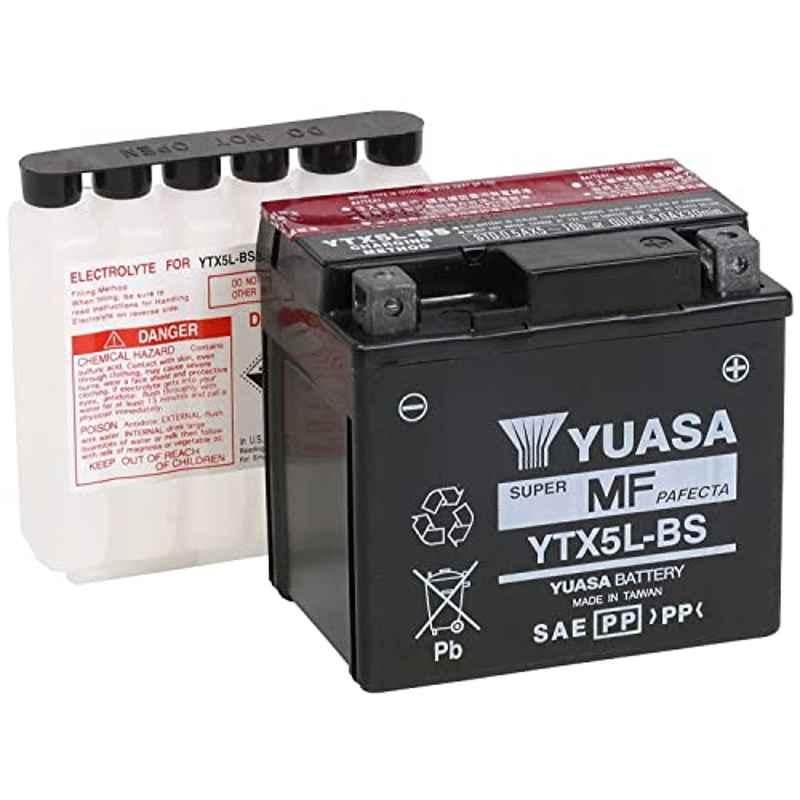 Yuasa 12V 4A Lead Calcium Battery, YTX5L-BS