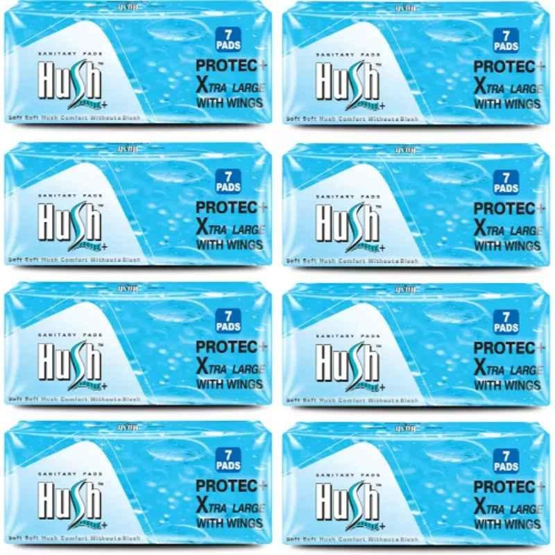 Hush Protec + 7 Pcs 280mm Straight Napkins with Wings, E17, Size: XL (Pack of 8)