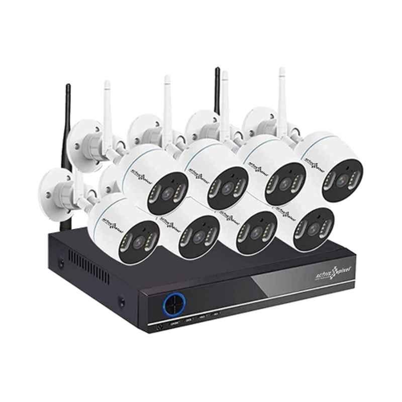Active Pixel 8 Pcs 3MP ABS Waterproof Night Vision Bullet CCTV Camera & NVR Kit