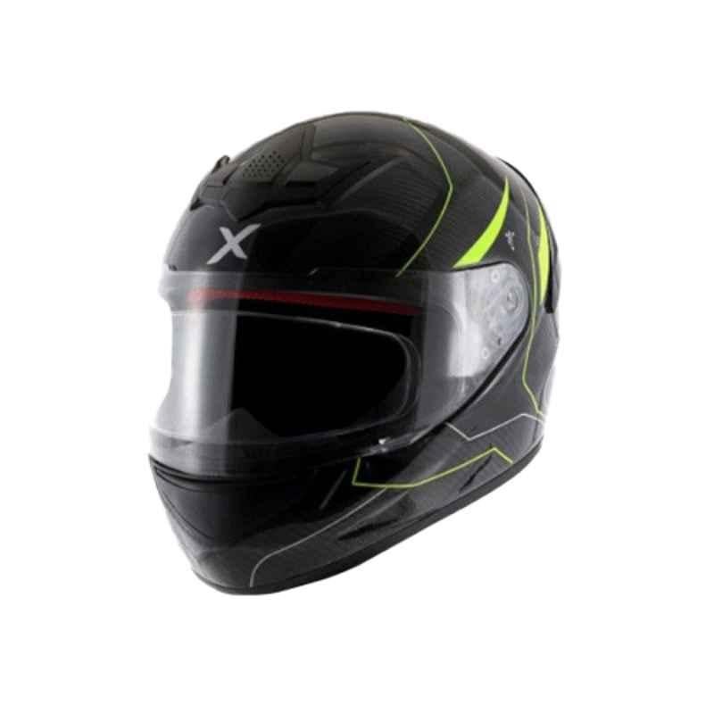 Axor Carbon Polycarbonate Black & Neon Full Face Helmet, AHCWNGL, Size: L