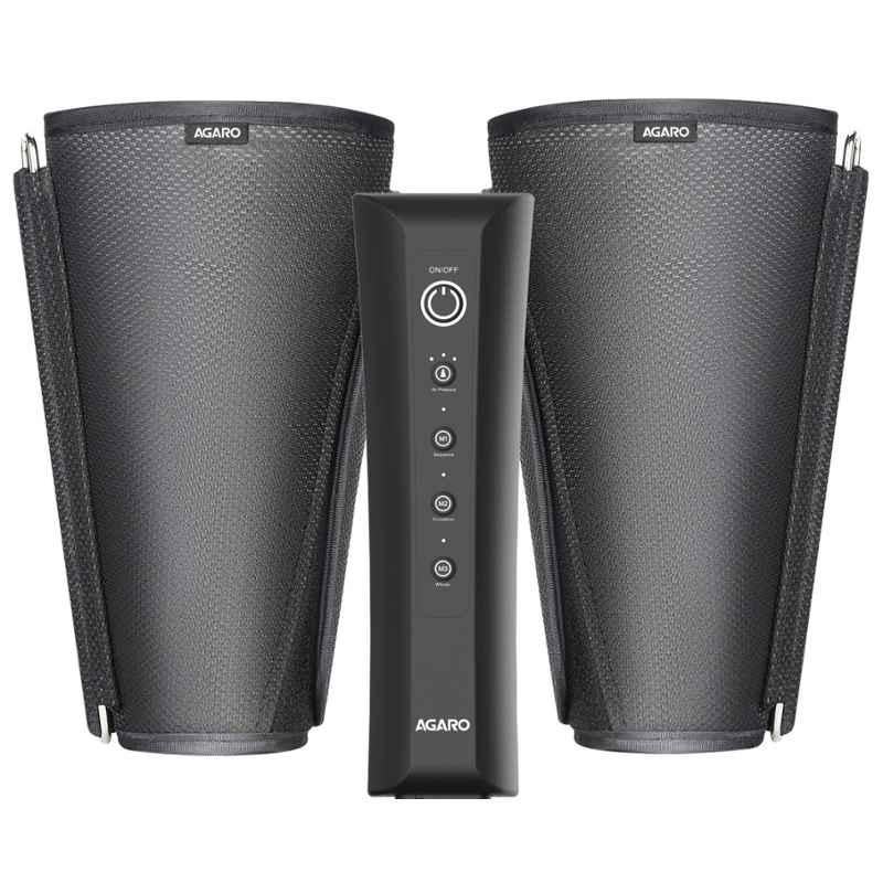 AGARO Smart 12W Air Compression Black Leg Massager for Pain Relief & Blood Circulation, 33432