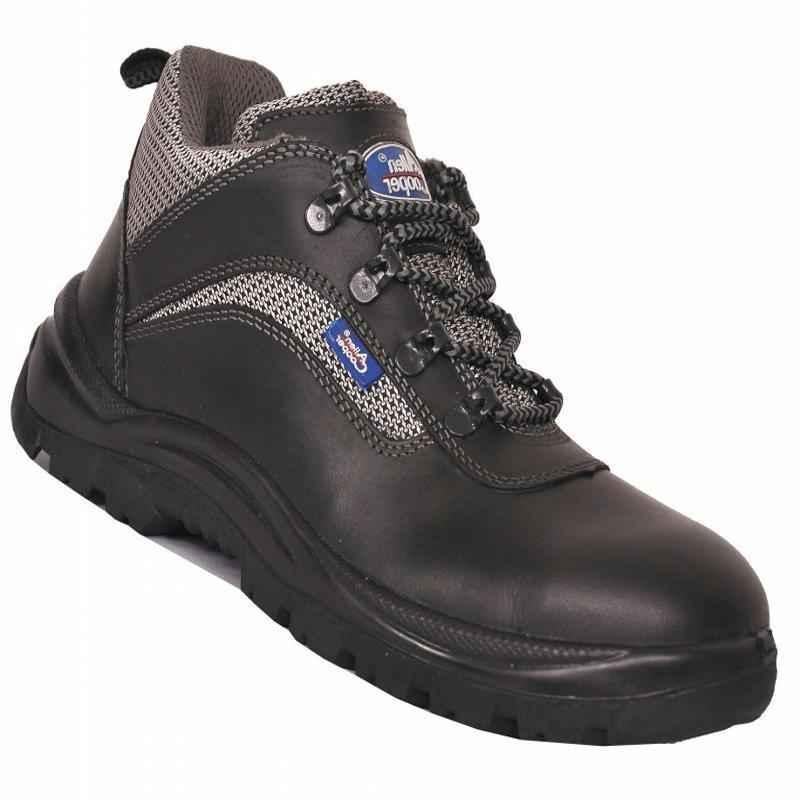 Allen Cooper AC 1192 Leather Steel Toe Black Work Safety Shoes, Size 10