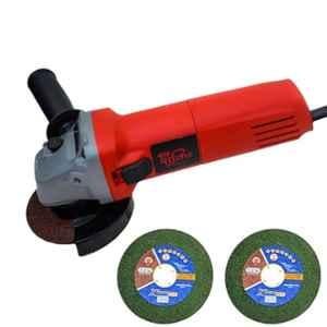 HPD Shakti 710W 100mm Plastic Red Angle Grinder with 2 Pcs Metal Cutting Wheel & Copper Motor, HDP 6-100