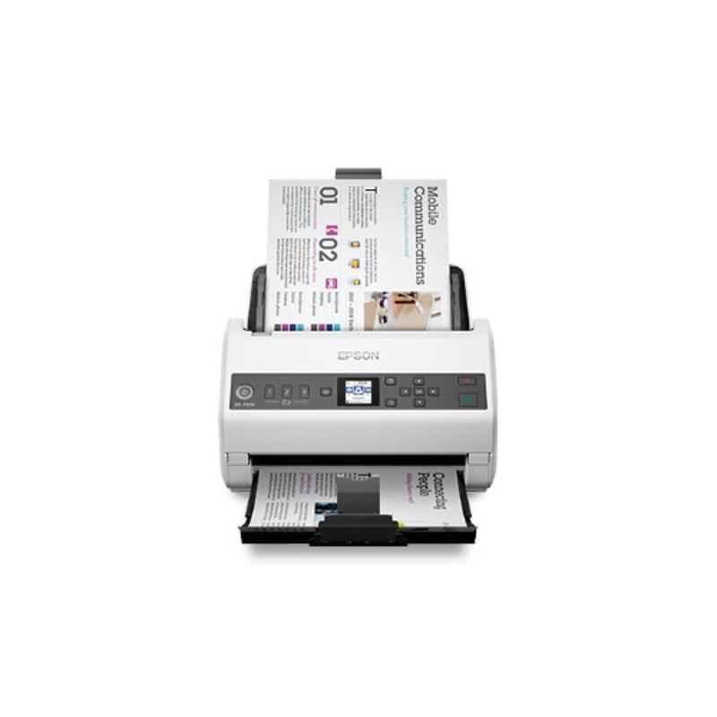 Epson WorkForce DS-730N Network Color Sheetfed Document Scanner with 100 Page ADF & Duplex Scanning, Scan Speed: 40ppm-80 ipm