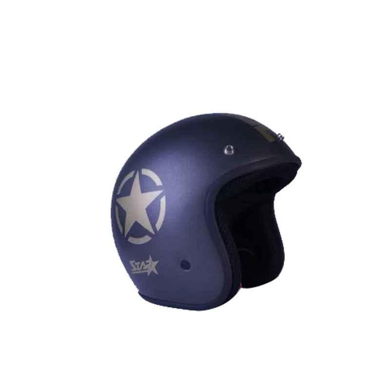 Buy Turtle Medium Black Star Non Visor Motorbike Helmet, THC-1017