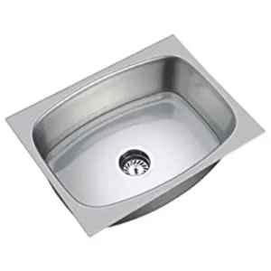Crocodile 18x16x8 inch Hi Gloss Finish Single Bowl Stainless Steel Kitchen Sink