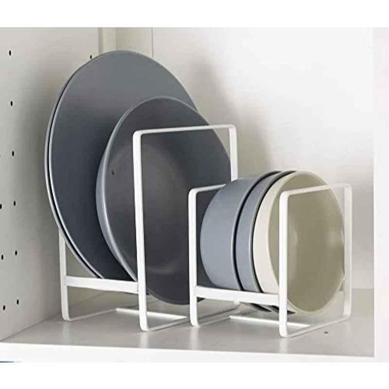 Rubik 2Pcs Metal White Plate Holder Organizer Set, RB43273