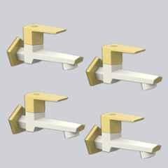 RN G20 15mm PTMT Ivory & Bright Gold Foam Flow Long Body Bib Cock with Flange (Pack of 4)