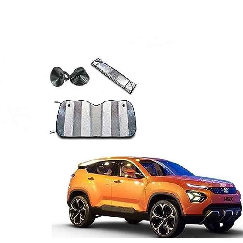 Kozdiko Aluminium Foil UV Protection Silver Windshield Sun Shade for Tata Harrier