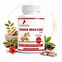 Zenius India 60 Pcs MAX-X365 Capsule with Ashwagandha Extract, Kauch Beez Extract & Jaiphal Extract for Boosts Stamina, Energy, Improves Performance & Endurance