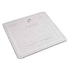 Happy Homes 5 Ton FRP Marble White Square Manhole Cover with Frame, Size: 450x450 mm