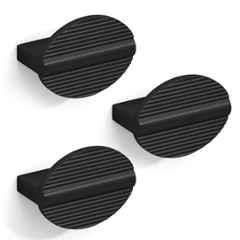 Plantex Knobs for Drawers/Drawer Knobs/Round Knob for Cabinets/Pull-Push Knob for Kitchen/Bedroom Drawer (Pack of 3) Black