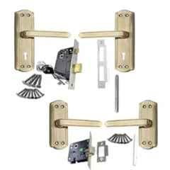 Onjecx 4 Pcs Stainless Steel Brown Antique Brass Finish Double Stage Mortise Door Lock Set, Onjecx00999