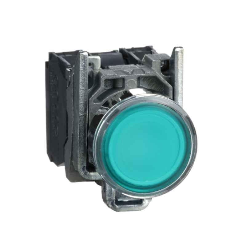 Schneider 22mm 1NO+1NC Green Flush Illuminated Push Button, XB4BW33G5