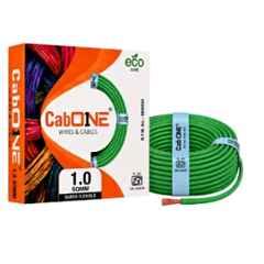 CabONE 1Sqmm Green FR PVC Multistrand CCA Electrical Wire, CabONE011, Length: 90 m