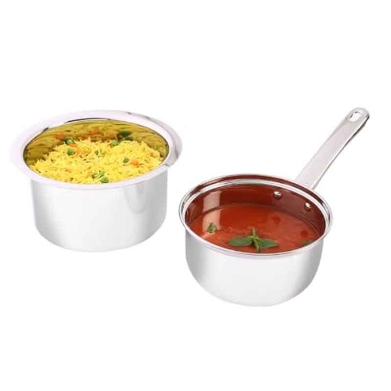 Wonderchef 2 Pcs Nigella Stainless Steel Saucepan & Cooking Pot Combo with 1 Year Warranty, 63154829