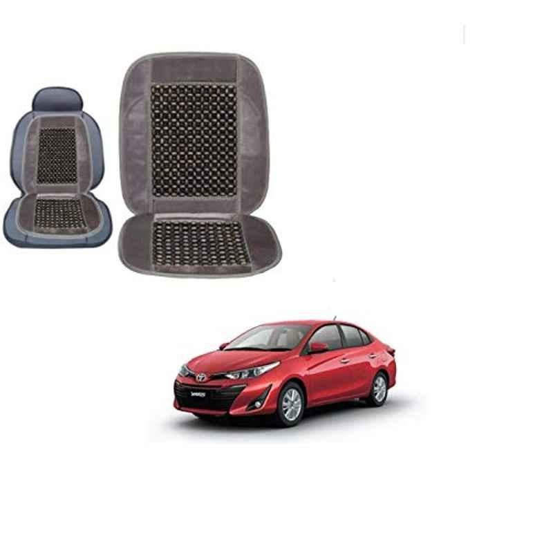 Kozdiko Wooden Bead Seat with Grey Velvet Border for Toyota Yaris