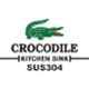 Crocodile 22x18x9 inch Hi Gloss Finish Single Bowl Stainless Steel Kitchen Sink