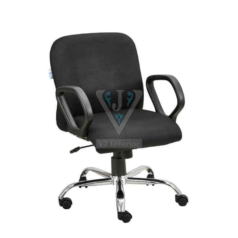 VJ Interior 18x19x19 inch Black Fabric Padded Office Reception Visitor Chair, VJ-1401