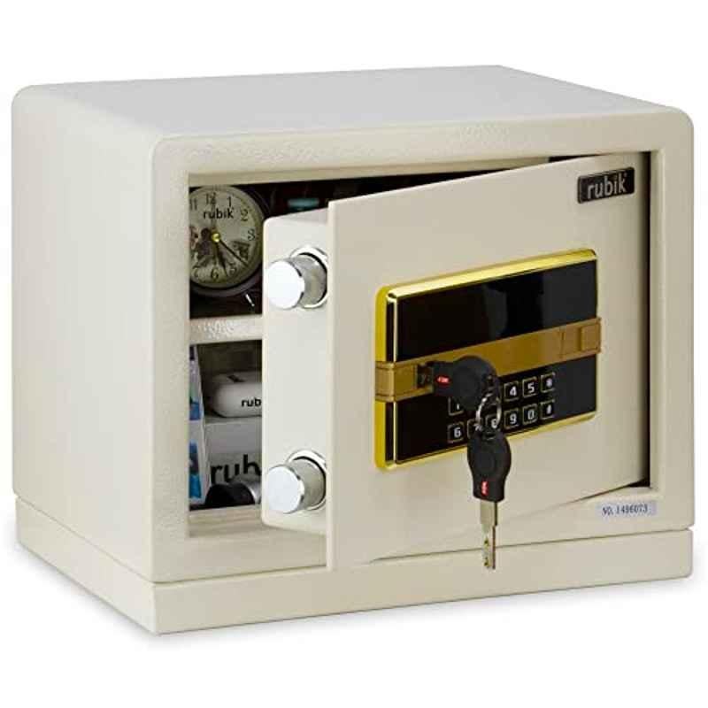 Rubik Off White Safe Box with Dual Security Digital Keypad, RB26AS