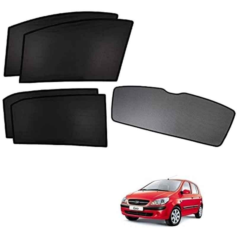 Kozdiko 5 Pcs Polyester Black Non Magnetic Window & Rear Sun Shades Set for Hyundai Getz