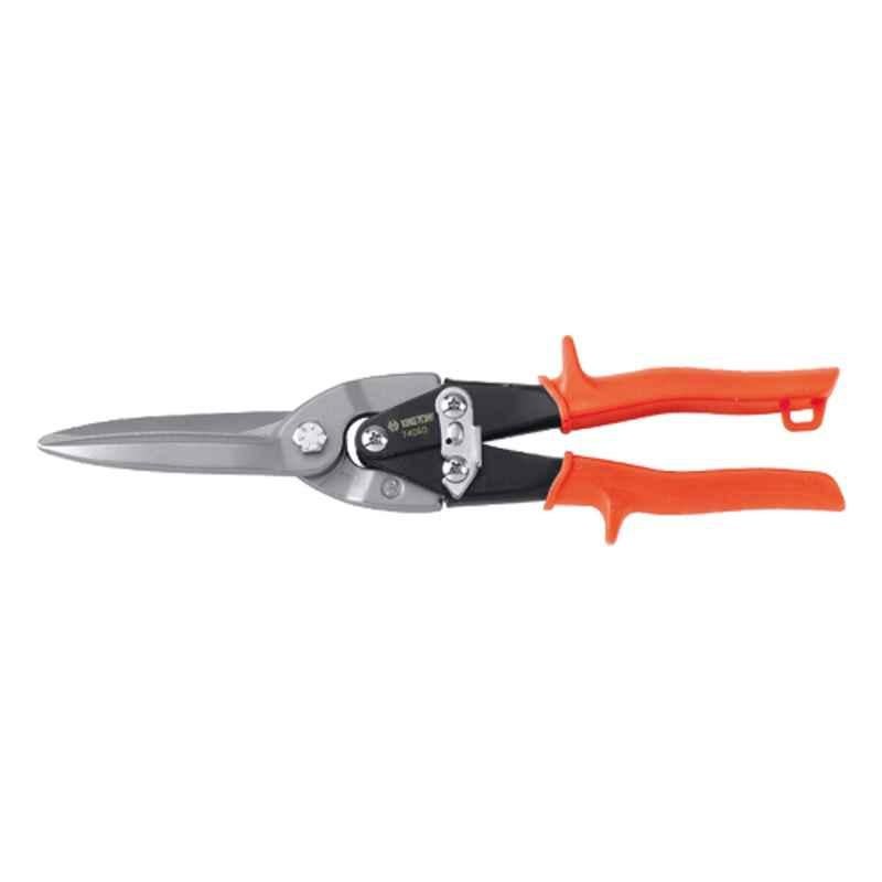 King Tony 11-1/2 inch Orange Long Cut Aviation Tin Snips, 74060