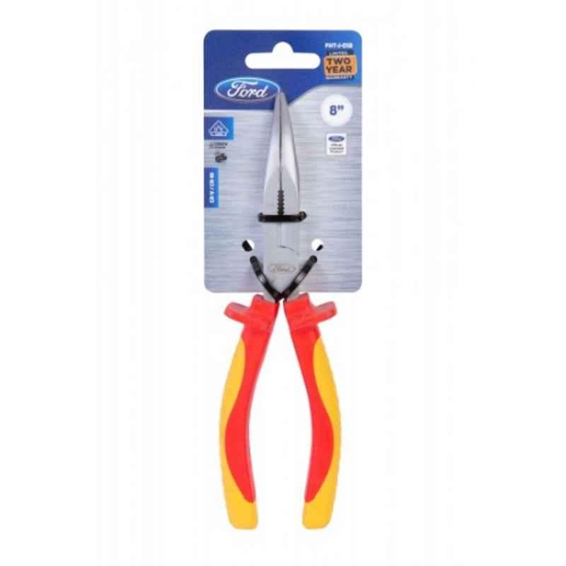 Ford FHT-J-018 8 inch Chrome Vanadium Steel Insulated Bent Nose Plier with Soft Grip Handle