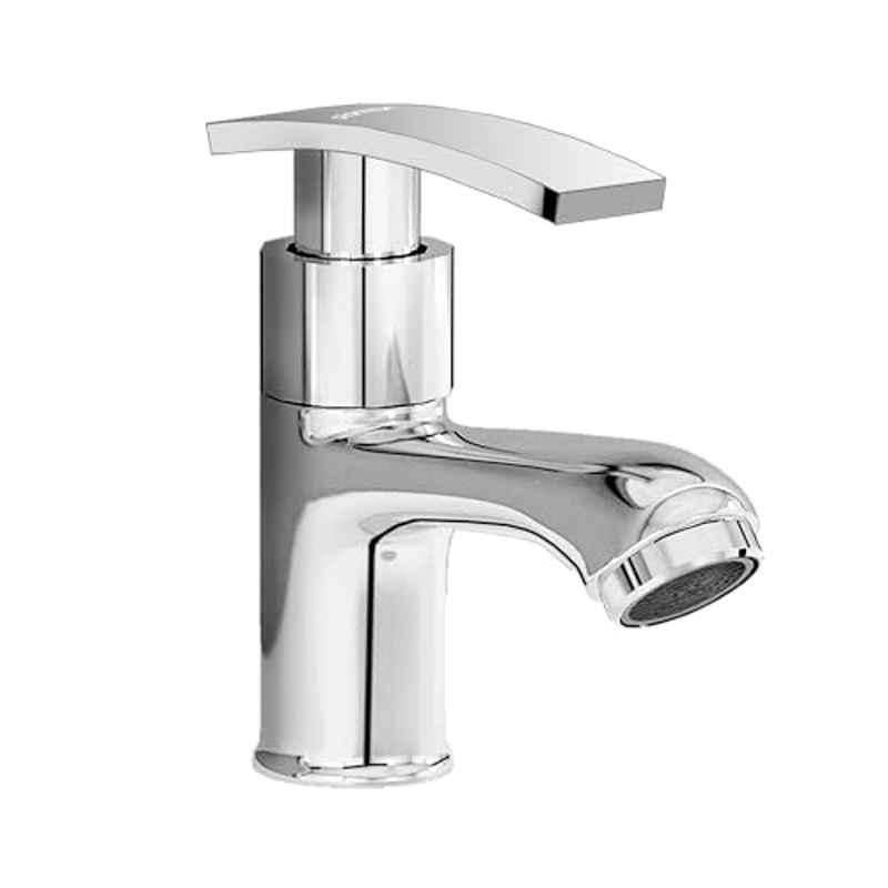Plantex Pillar Tap for Wash Basin with Brass Spindle/Wash Basin Taps for Home/Single Lever Water Tap with Teflon Tape/Bathroom Taps Samar-Chrome