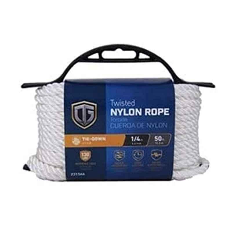 Tru-Guard 1/4 inchx50ft White Twisted Nylon Rope