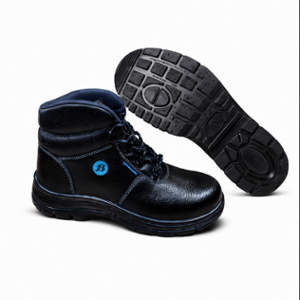 Bata Opal Buff Barton Print Leather Composite Toe Black High Ankle Safety Shoes, Size: 7