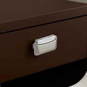 Plantex 3 inch Zinc Satin White & Chrome Drawer Kadi for Home & Office, APS-DTK-295