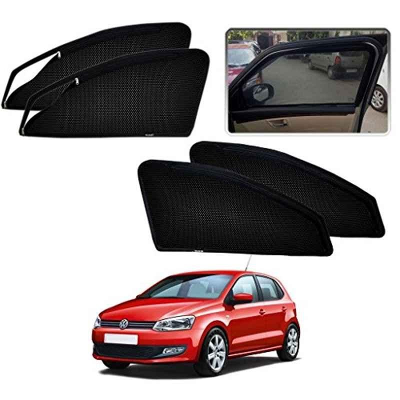 Kozdiko 4 Pcs Polyester Black Magnetic Zipper Car Sunshade Set for Volkswagen Polo GT