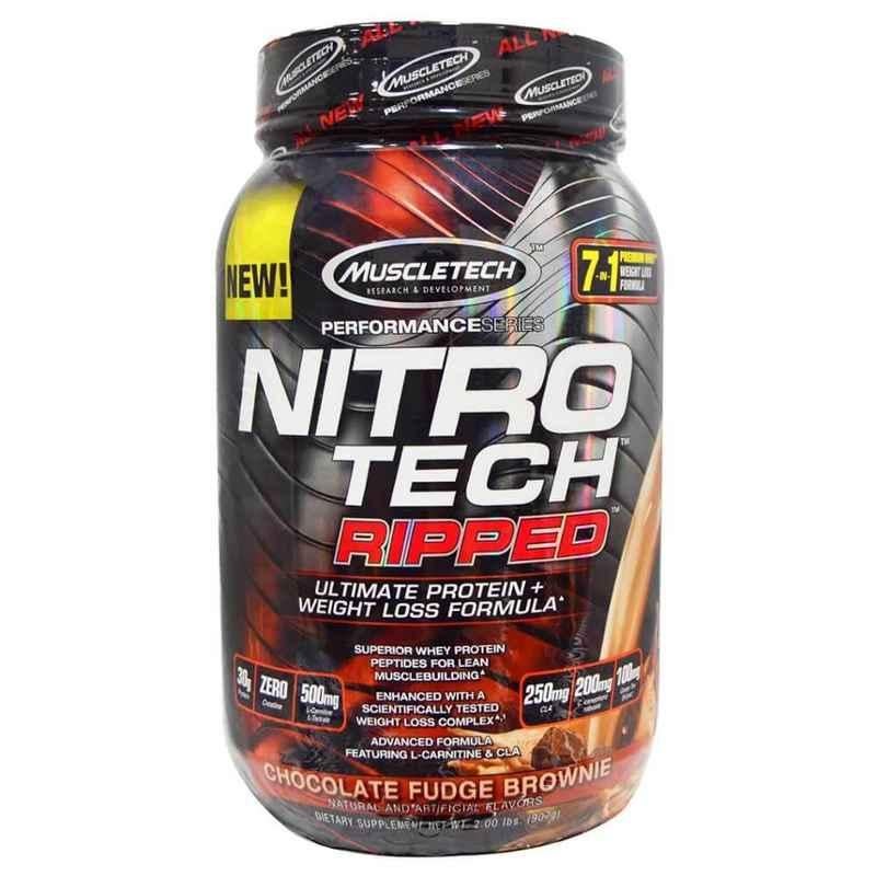 MuscleTech Nitrotech Performance Series Ripped 2lbs Chocolate Fudge Brownie Whey Protein