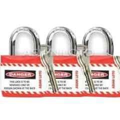 Asian Loto 3 Pcs Metal & Plastic Red Regular Shackle Jacket Padlock Set with 3 Keys, ALC-LPR