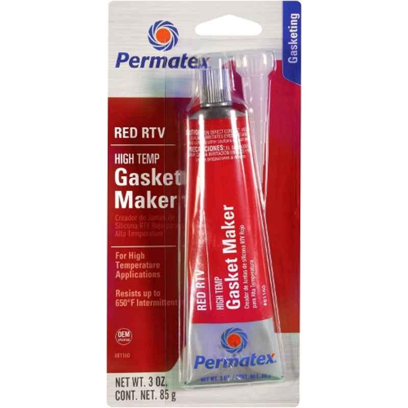 Permatex 81160 3oz High-Temp Red RTV Silicone Gasket (Pack of 12)