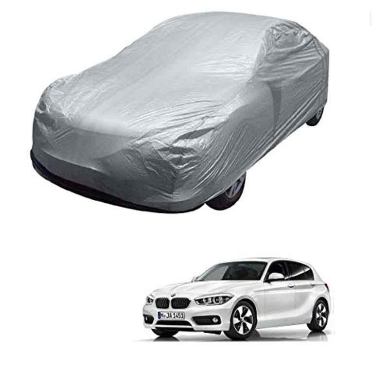 Kozdiko Silver Matty Car Body Cover with Buckle Belt for BMW 1 Series