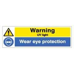 SUNSIGNS 300x100mm Vinyl & Sun Board Warning UV Light Wear Eye Protection Signage, SN0149VNLM1HPIAAG