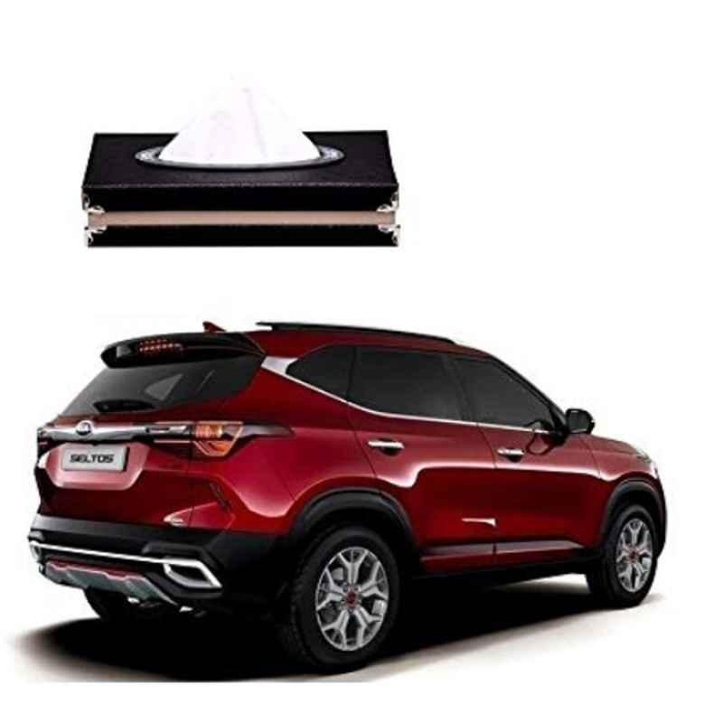 Kozdiko Leatherette Black Classic Car Tissue Paper Dispenser Box with 200 Sheets (100 Pulls) for Kia Seltos