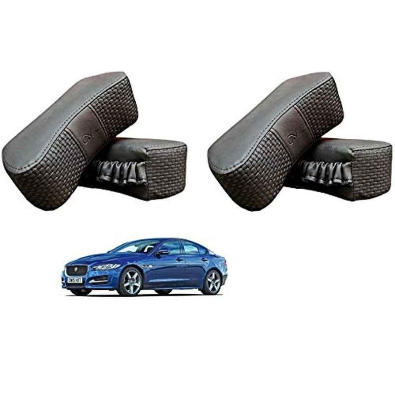 Kozdiko 4 Pcs CV Designer Grey Leatherite Neck Rest Car Cushion Pillow Set for Jaguar XE