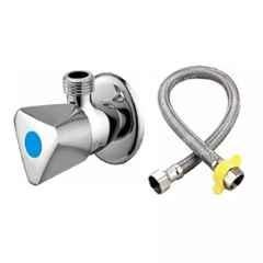 Fastgear 2 Pcs Stainless Steel Silver Chrome Finish Bathroom Faucet Set, FG1178