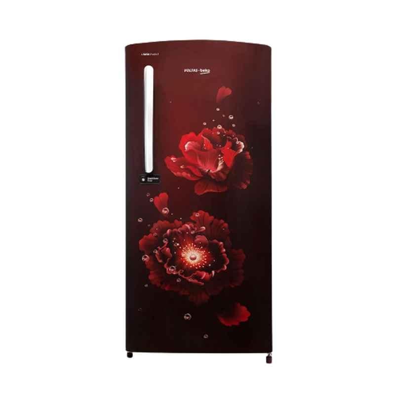 Voltas 195L 3 Star Fairy Flower Wine Direct Cool Single Door Refrigerator, RDC215CFWEX