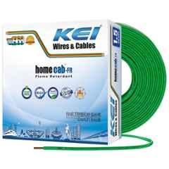 KEI 1.5 Sqmm 1 Core Homecab FR Green Copper PVC Insulated Unsheathed Multistrand Flexible Cable, Length: 90 m
