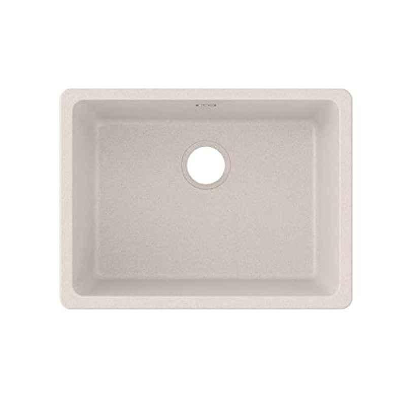 Uken Heavy Duty Quartz Kitchen Sink Undermount Sink (18X24) Wash Basin With Accessories(18/24-Qr-Me-Ms-10) (Putty)