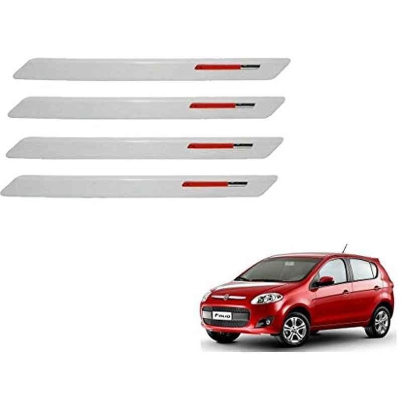 Kozdiko 4 Pcs White & Red Designer Car Bumper Protector Set for Fiat Palio, KOZ-65528
