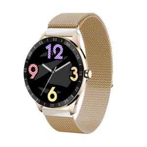 Zebronics Metallic Gold Strap Smart Fitness Watch with Full Touch TFT Round Display, ZEB-FIT3220CH